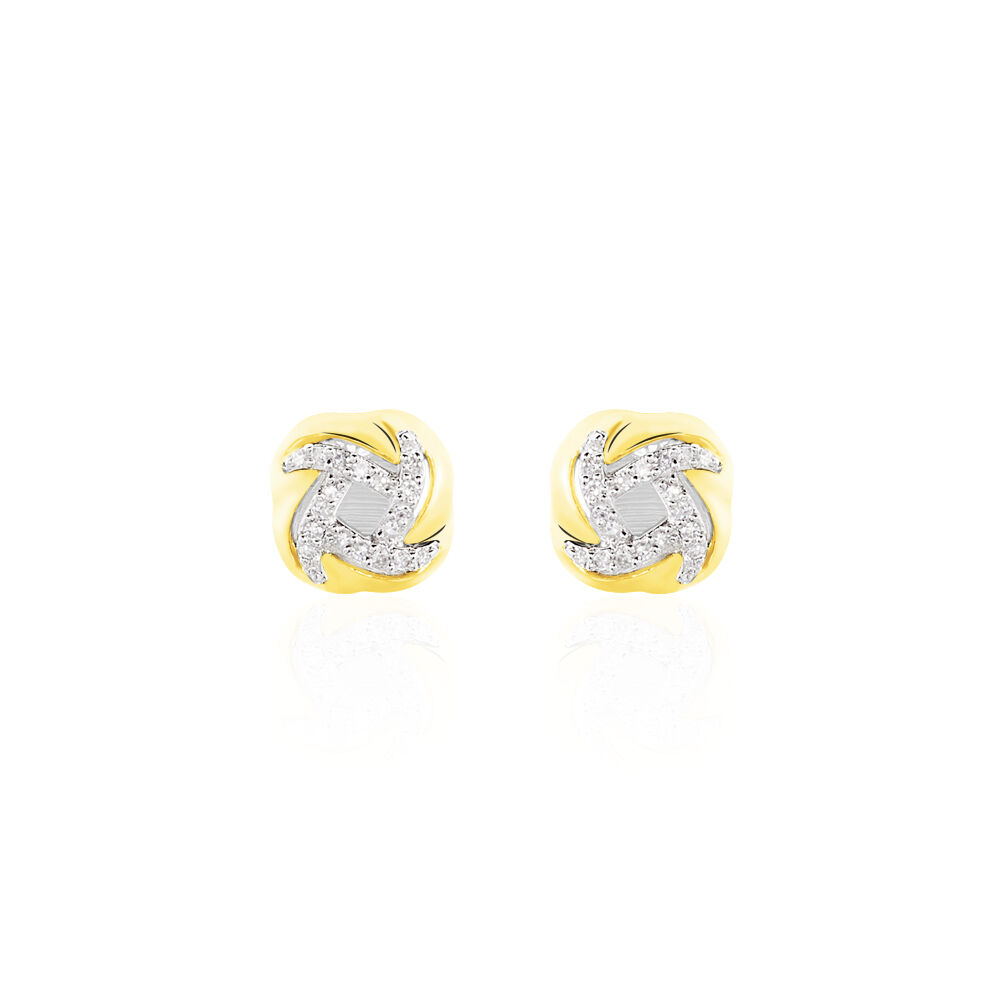 Boucles D'oreilles Puces Maryanna Or Jaune Diamant - Puces Femme | Marc Orian