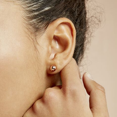 Boucles D'oreilles Puces Fidelia Boule Or Rose - Clous d'oreilles Femme | Marc Orian