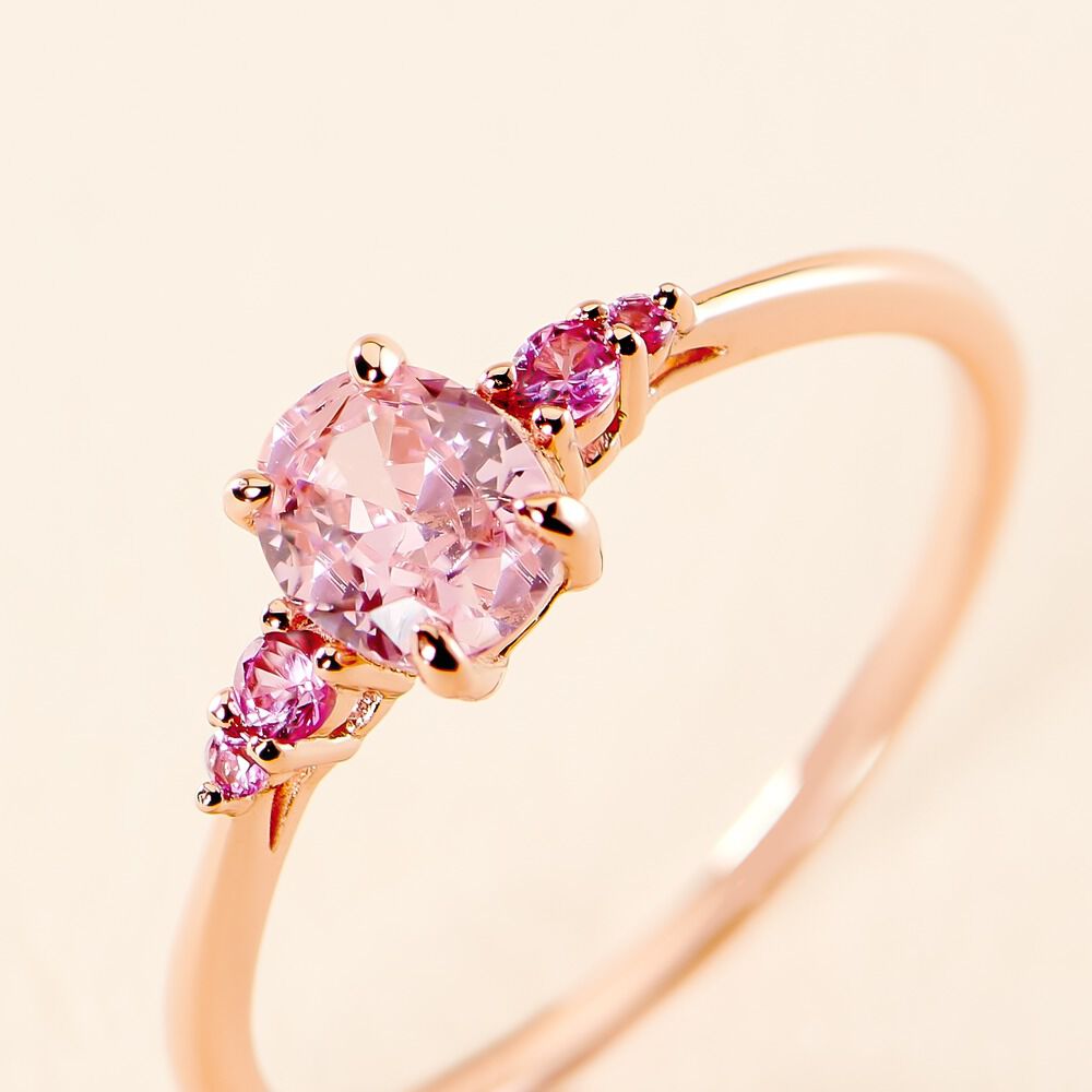 Bague Rainbow Argent Rose Oxyde De Zirconium - Solitaires Femme | Marc Orian