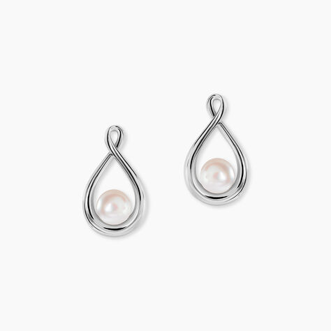 Boucles D'oreilles Pendantes Layanne Argent Blanc Perle De Culture - Pendantes Femme | Marc Orian