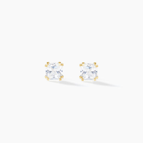 Boucles D'oreilles Puces Or Jaune Doreen Oxydes De Zirconium - Puces Famille | Marc Orian