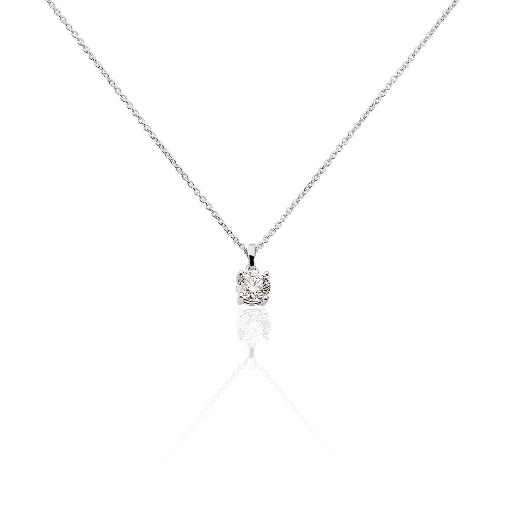 Collier Alexandra Or Blanc Diamant - Colliers solitaires Femme | Marc Orian