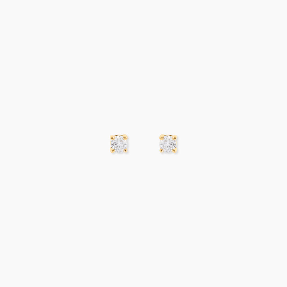 Boucles D'Oreilles Puces One Or Jaune Diamants - Boucles d'oreilles mariage Femme | Marc Orian