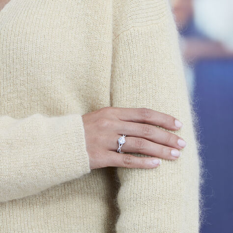 Bague Solitaire Alassane Or Blanc Oxyde De Zirconium - Bagues Solitaire Femme | Marc Orian