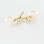 Boucles D'oreilles Puces Eolande Or Jaune Perle De Culture - Puces Femme | Marc Orian