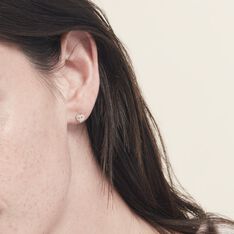 Boucles D'oreilles Puces Or Jaune Festuca Oxydes De Zirconium - Clous d'oreilles Femme | Marc Orian