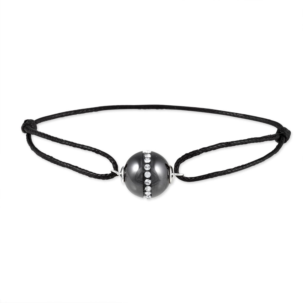 Bracelet Nina Cera Argent Blanc Strass Et C&eacute;ramique - Bracelets cordons Femme | Marc Orian