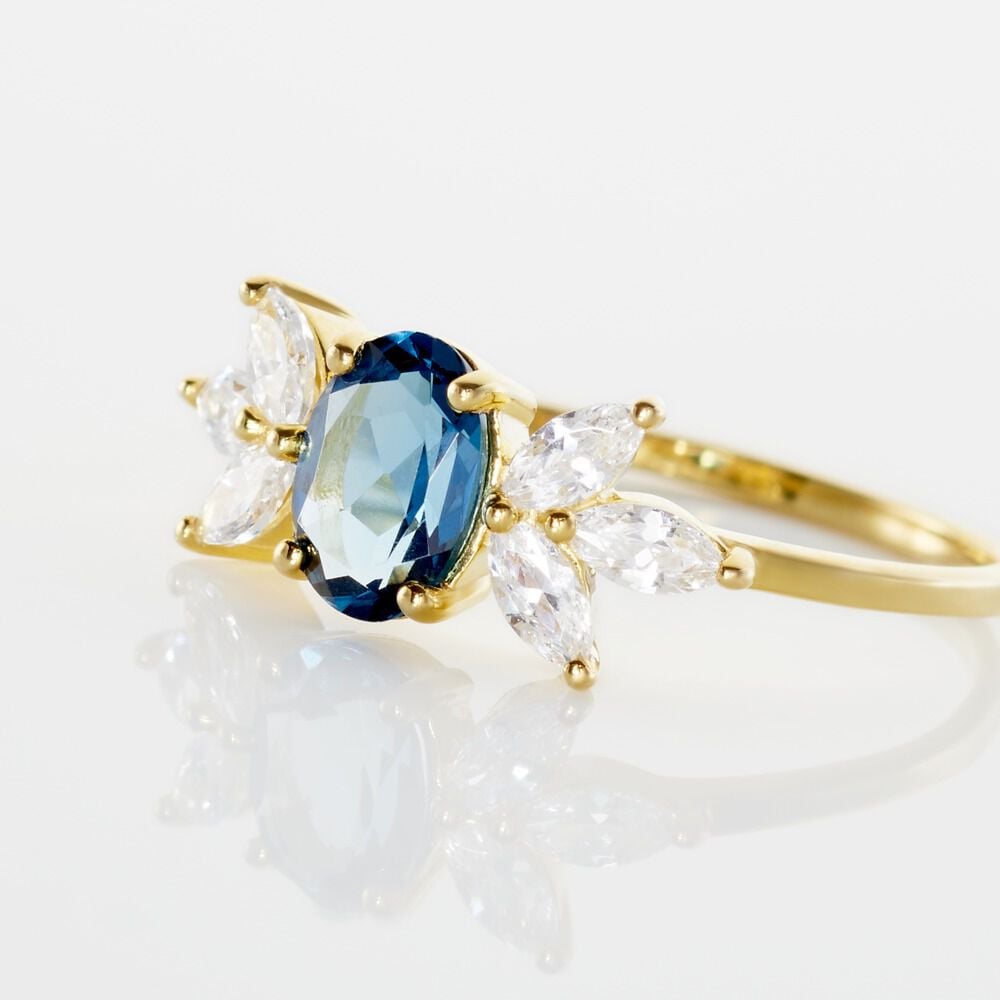 Bague Or Blanc Dayron Topaze Oxydes De Zirconium - Bagues pierres fines Femme | Marc Orian