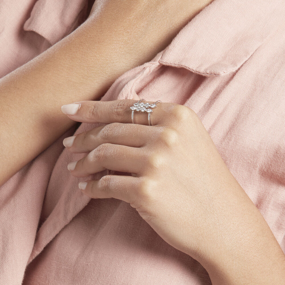 Bague Ajustable Janvier Argent Oxydes De Zirconium - Bagues avec pierre Femme | Marc Orian