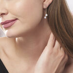 Boucles D'oreilles Pendantes Carrine 2 Fils Or Jaune Perle D'imitation - Pendantes Femme | Marc Orian