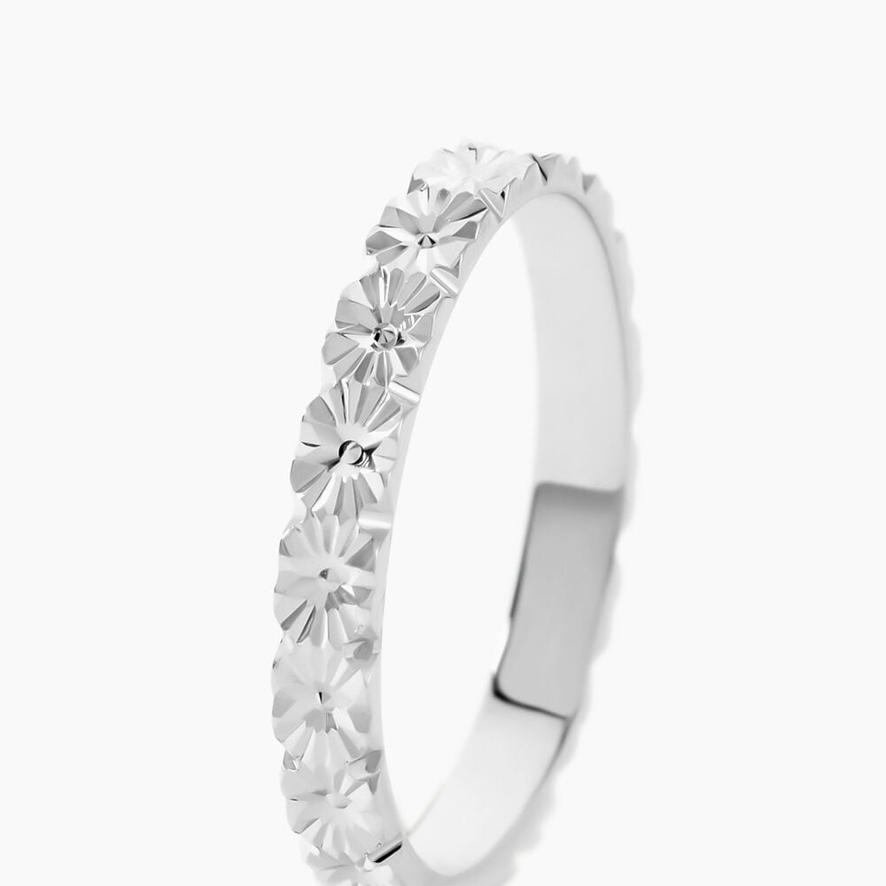 Alliance Fleur Or Blanc - Alliances duo Unisex | Marc Orian