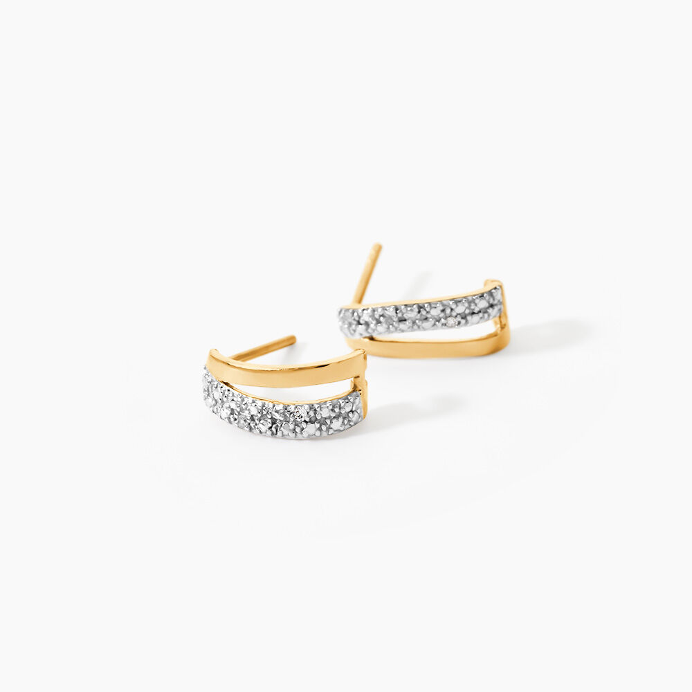 Boucles D'oreilles Puces Clotilda Or Jaune Diamant - Puces Femme | Marc Orian