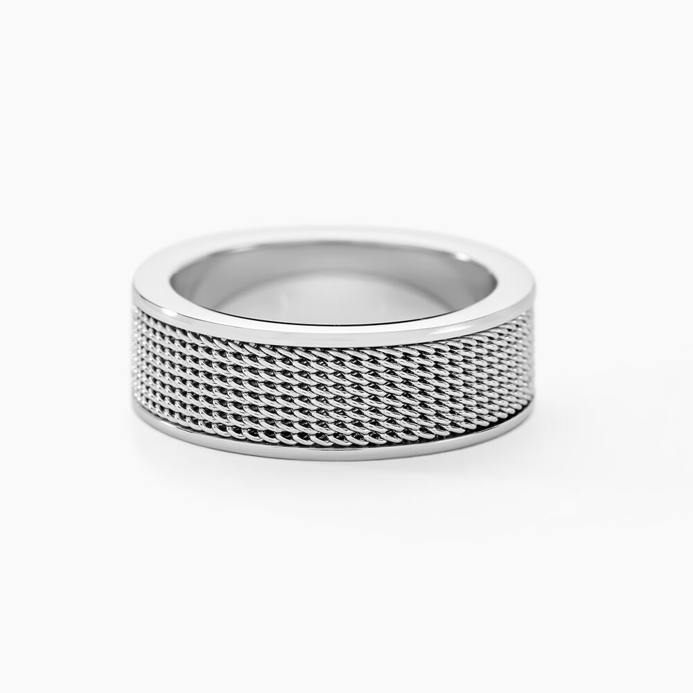 Bague Black Love Acier Blanc - Bagues grosses Homme | Marc Orian