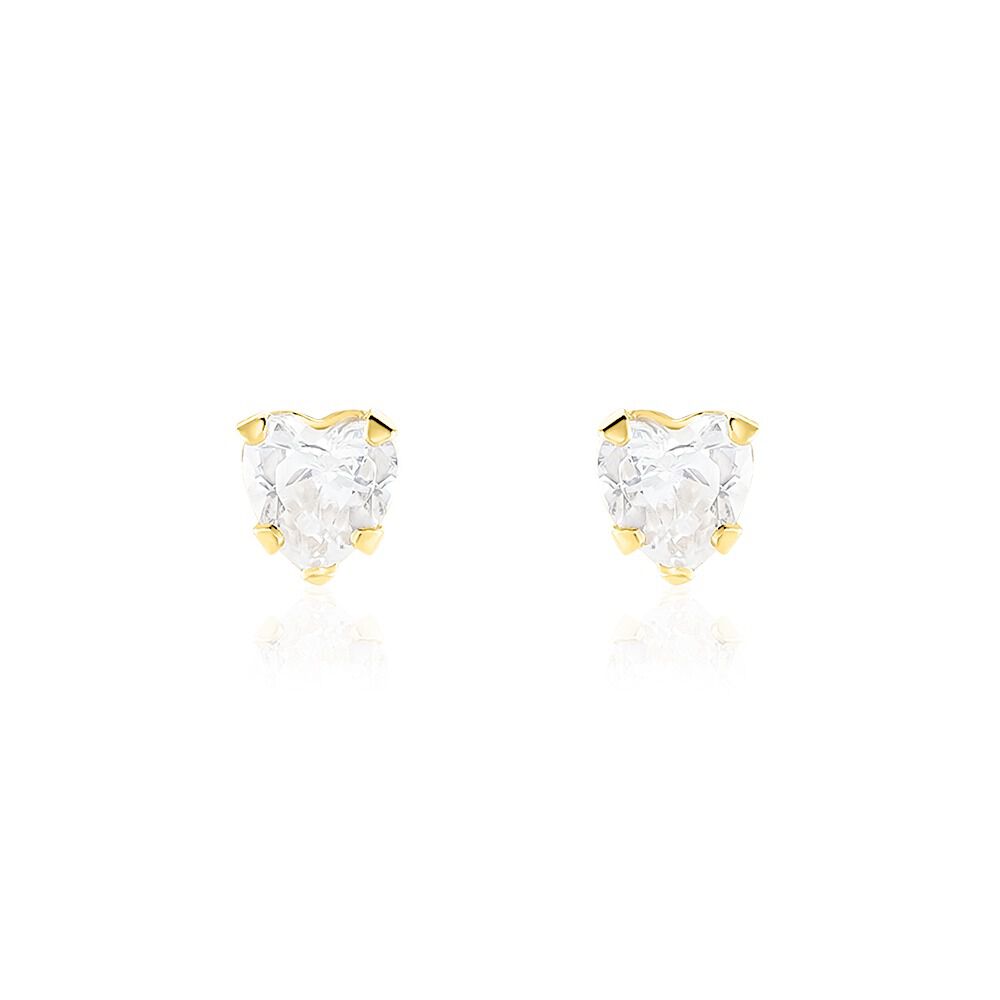 Boucles D'oreilles Puces Leidi Or Jaune Oxyde De Zirconium - Puces Famille | Marc Orian