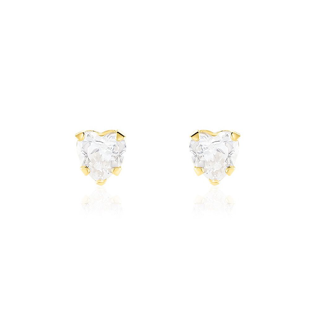 Boucles D'oreilles Puces Leidi Or Jaune Oxyde De Zirconium - Puces Famille | Marc Orian