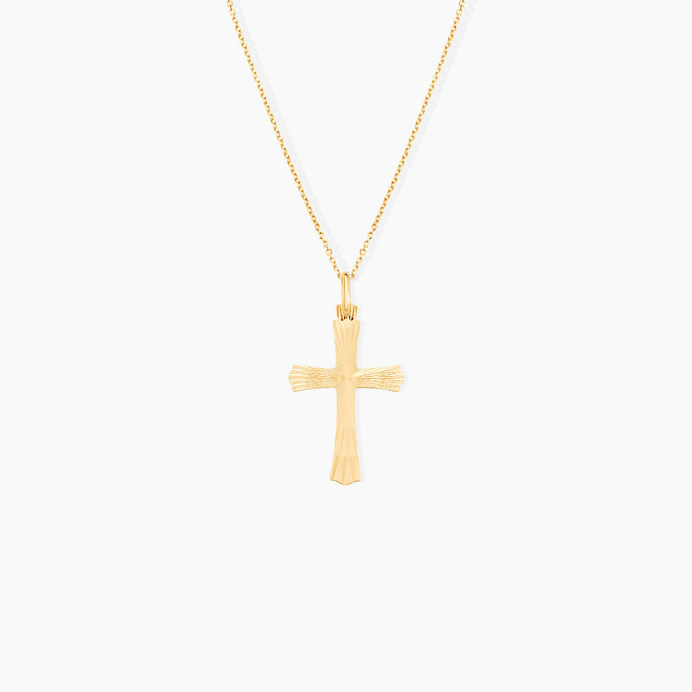 Pendentif Benny Croix Ciselee Or Jaune - Pendentifs Famille | Marc Orian