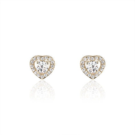 Boucles D'oreilles Puces Alais Plaqué Or Jaune Oxyde De Zirconium - Puces Femme | Marc Orian