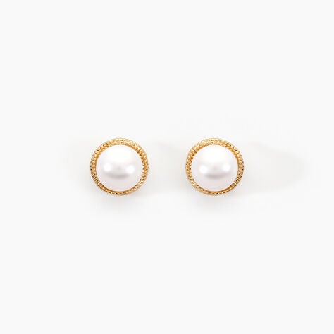 Boucles D'oreilles Puces Siera Or Jaune Perle De Culture - Puces Femme | Marc Orian
