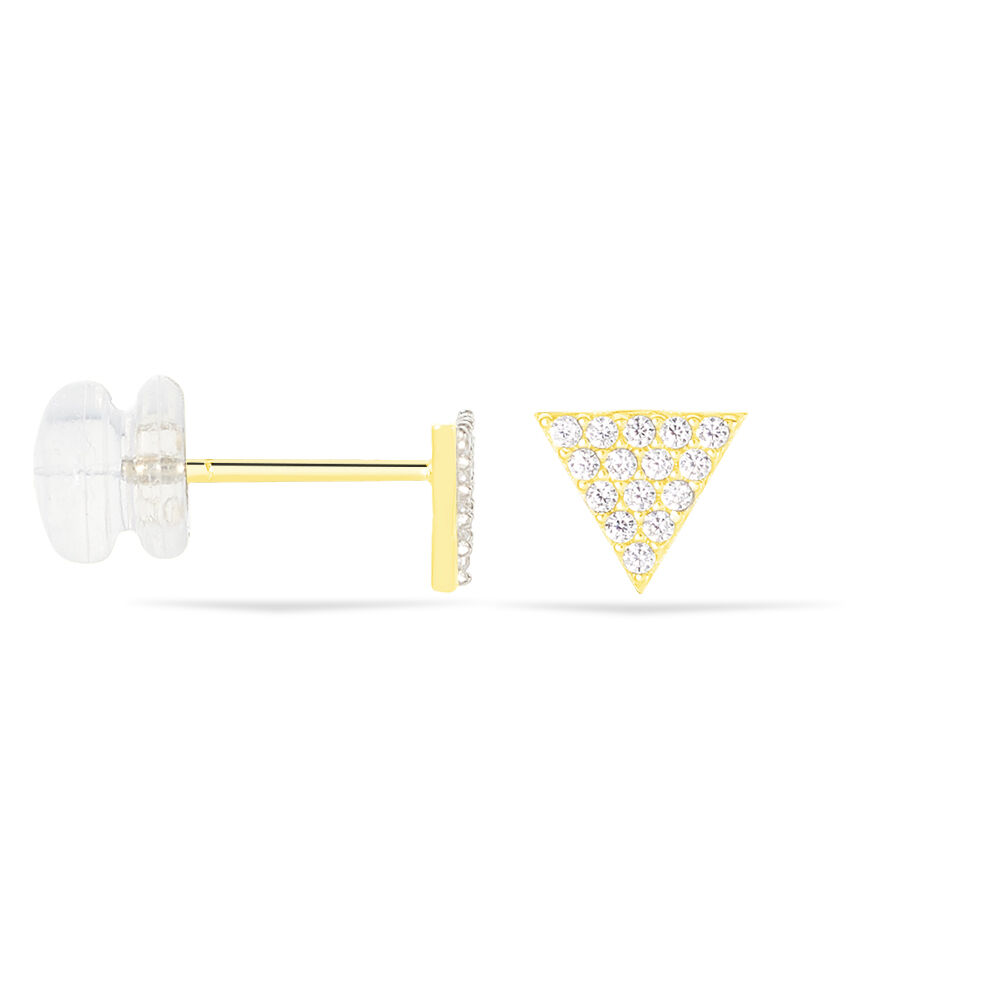 Boucles D'oreilles Puces Eloane Triangle Or Jaune Oxyde De Zirconium - Puces Femme | Marc Orian