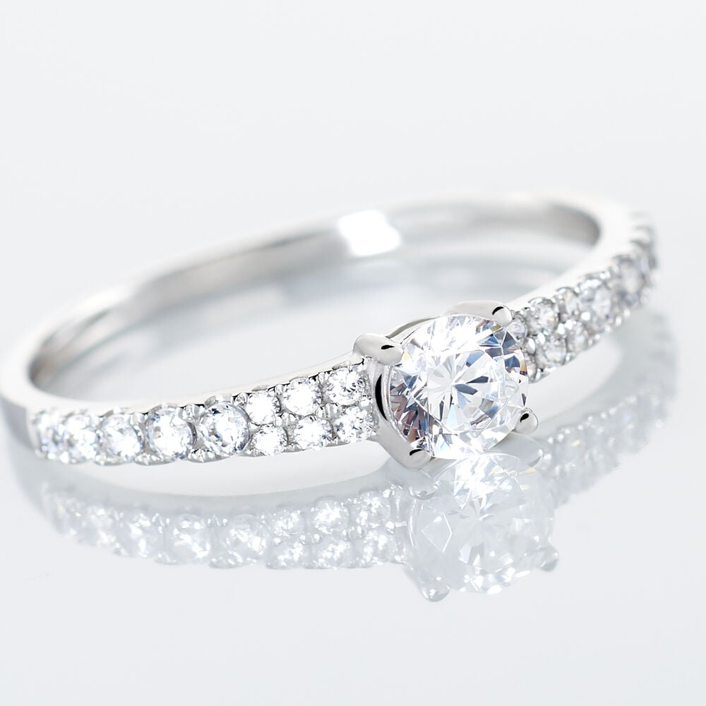 Bague Solitaire Francoise-marie Or Blanc Oxyde De Zirconium - Solitaires Femme | Marc Orian