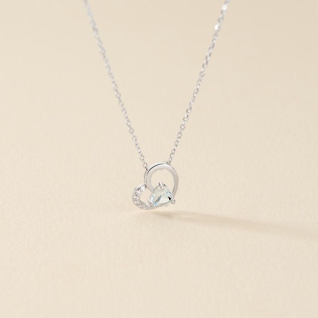 Collier Eliana Or Blanc Topaze Et Oxyde De Zirconium - Colliers Femme | Marc Orian