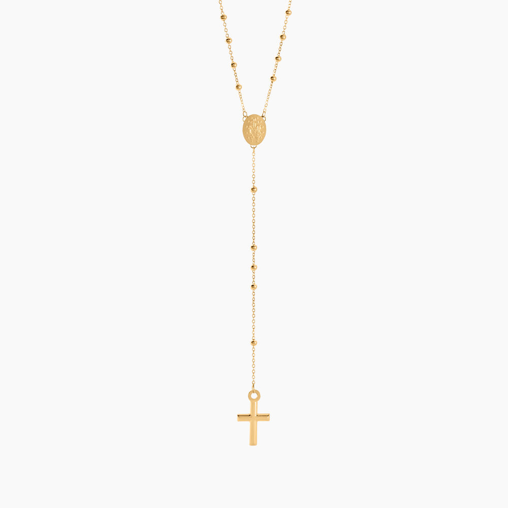 Collier Evelina Croix Maille Boule Or Jaune - Colliers ete Famille | Marc Orian