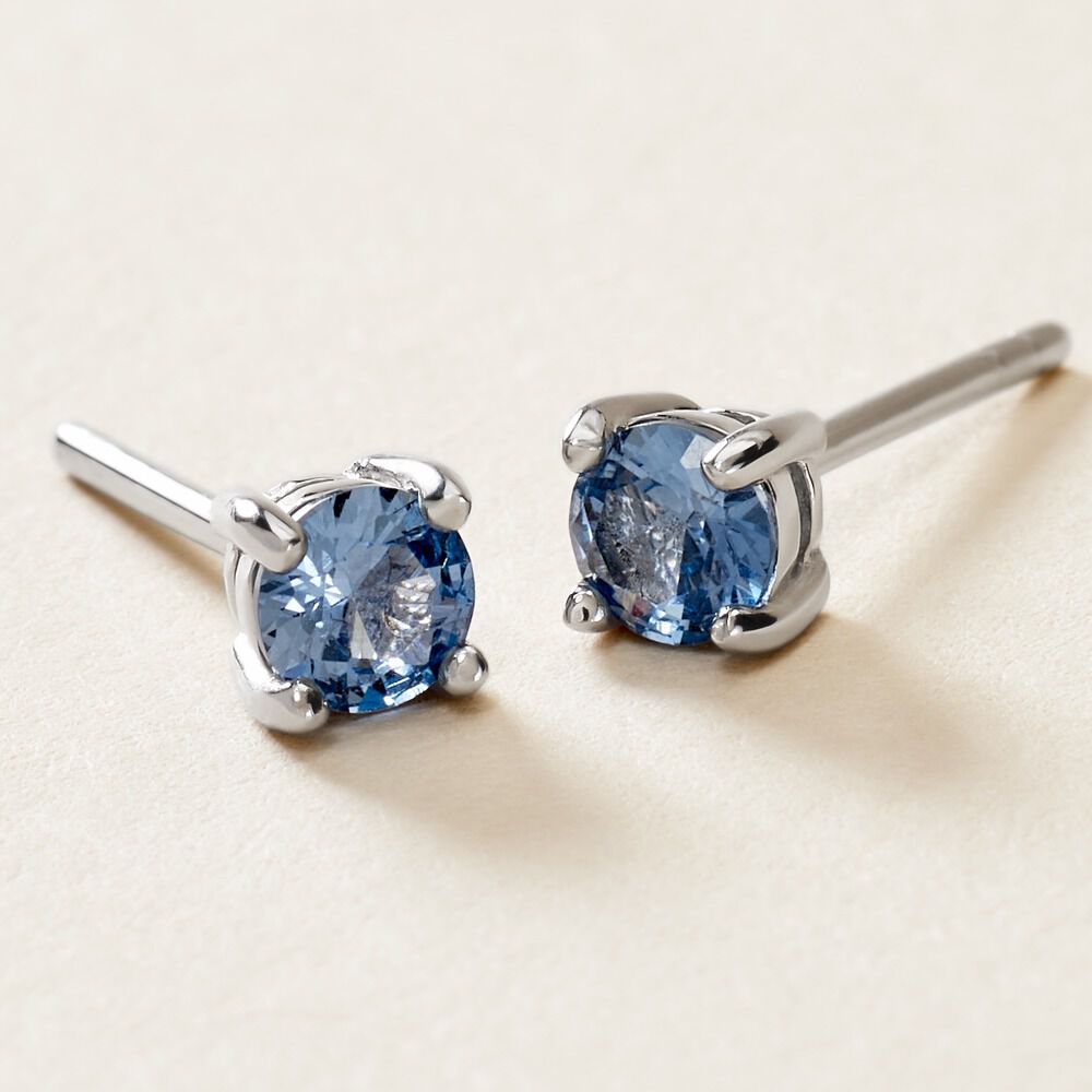 Boucles D'oreilles Puces Rio Argent Blanc Oxyde - Puces Femme | Marc Orian
