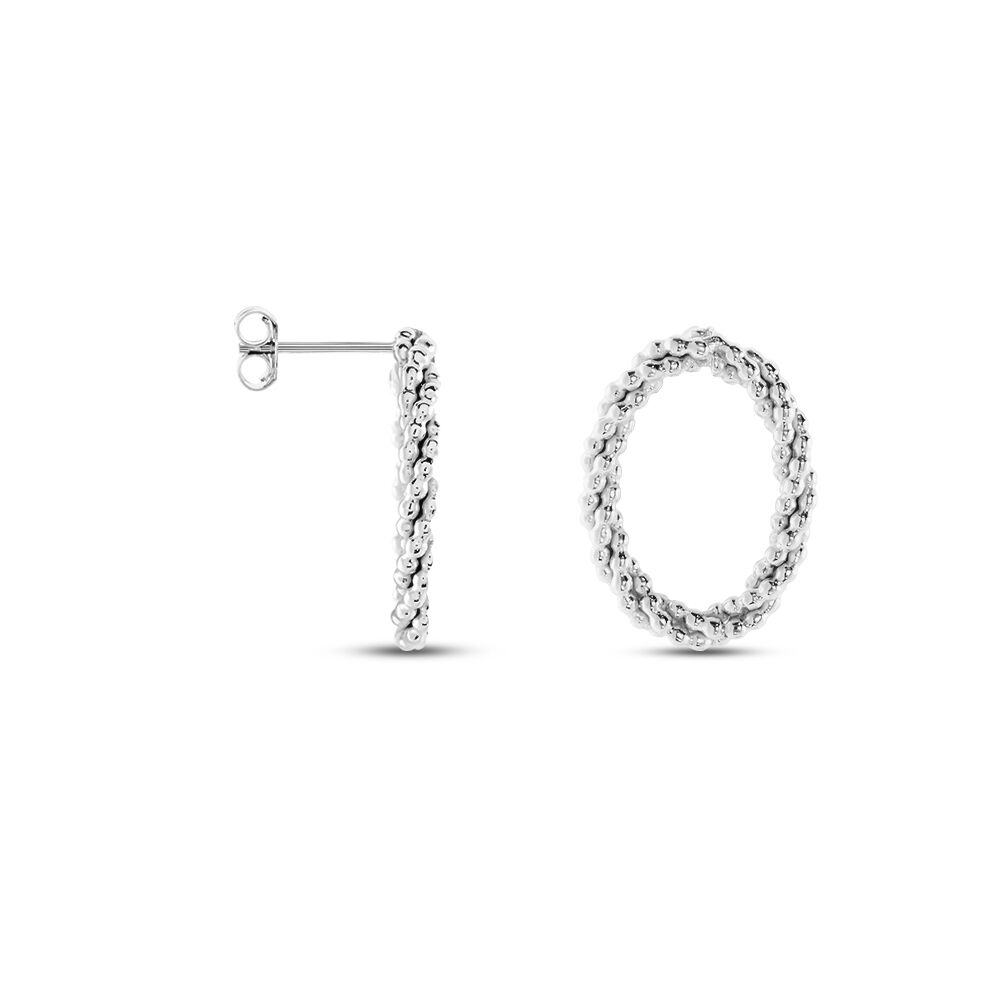 Boucles D'oreilles Puces Argent Blanc Unai - Puces Femme | Marc Orian