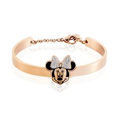 Bracelet Jonc Disney Acier Doré Rose Cristaux - Bracelets jonc Femme | Marc Orian