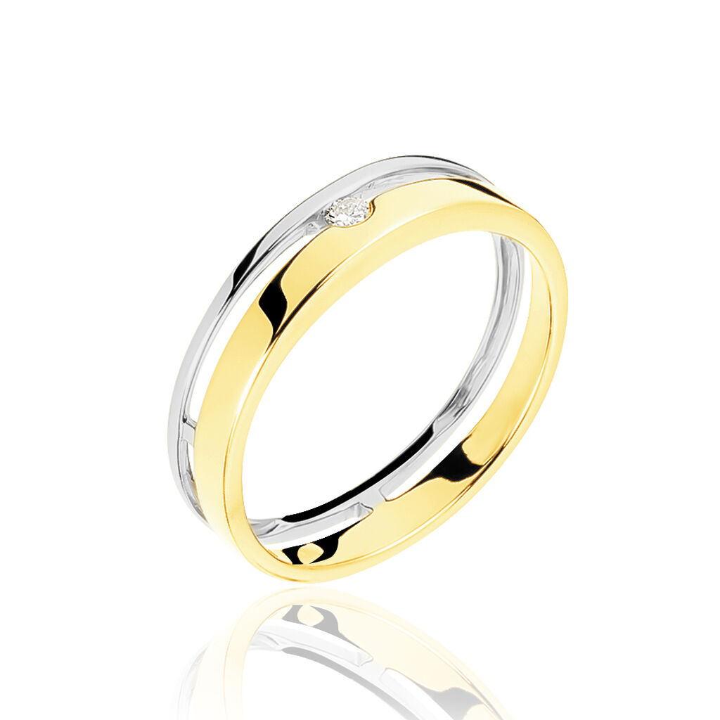 Bague Lola Or Bicolore Diamant - Solitaires Femme | Marc Orian