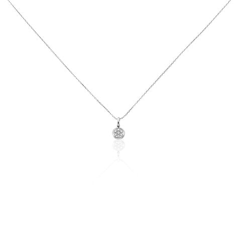 Collier Or Blanc Ruta Diamants - Colliers avec pierres Femme | Marc Orian