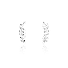 Bijoux D'oreilles Folia Argent Blanc - Boucles d'oreilles Ear cuffs Femme | Marc Orian