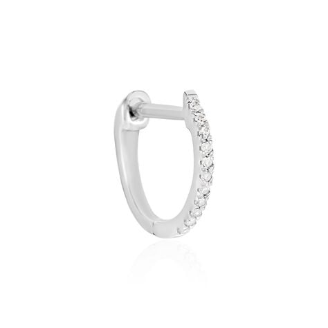 Cr&eacute;ole Unitaire Aryanna Or Blanc Diamant - Piercings d'oreilles Famille | Marc Orian