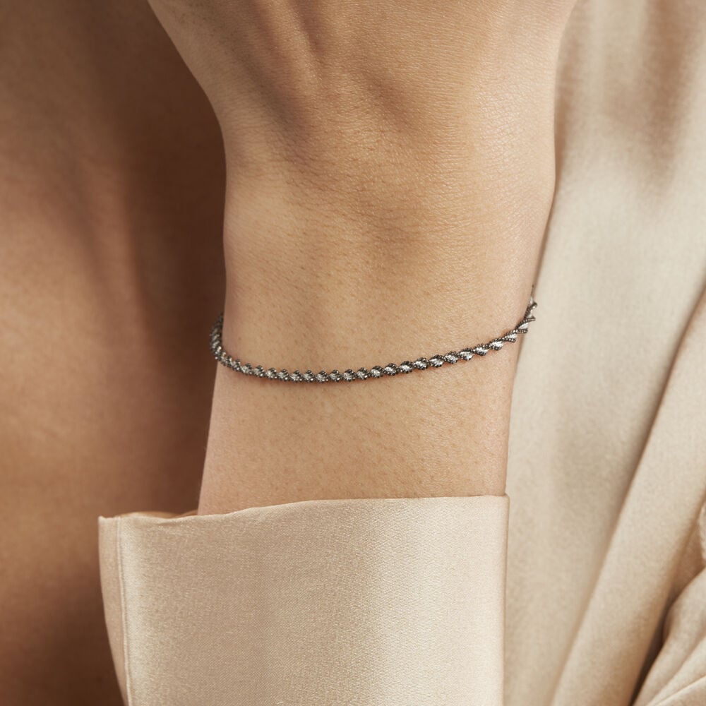 Bracelet Abie Torsade Argent Bicolore - Bracelets mailles Femme | Marc Orian