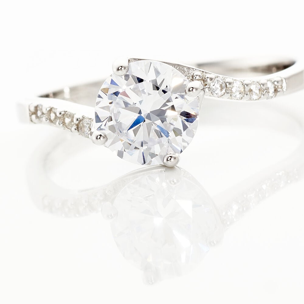 Bague Solitaire Maelane Argent Blanc Oxyde De Zirconium - Bijoux fantaisie Femme | Marc Orian