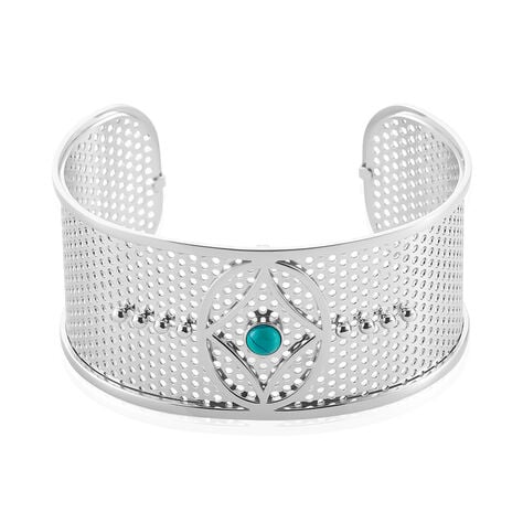 Bracelet Jonc Audreanne Acier Blanc Pierre De Synthese - Bracelets joncs Femme | Marc Orian