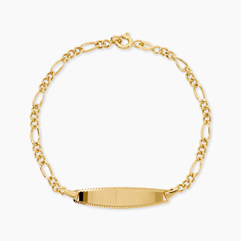 Bracelet Identit&eacute;e Bartolomee Argent Dor&eacute; A L'Or 750/1000 - Gourmettes Enfant | Marc Orian