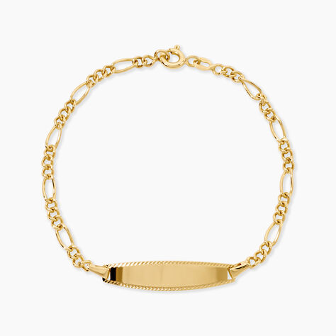 Bracelet Identit&eacute;e Bartolomee Argent Dor&eacute; A L'Or 750/1000 - Gourmettes Enfant | Marc Orian