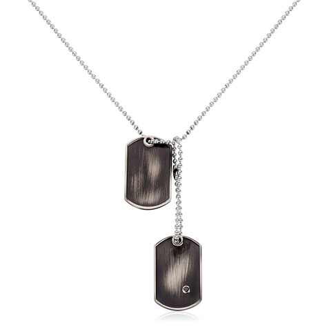 Collier Eutrope Acier Blanc Pierre De Synthese - Colliers Homme | Marc Orian