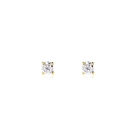 Boucles D'oreilles Puces Victoria Or Jaune Diamant - Clous d'oreilles Famille | Marc Orian