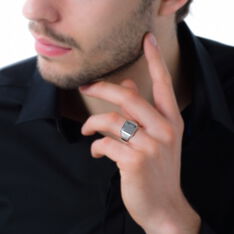 Chevalière Sumeyra Argent Blanc - Chevalières Homme | Marc Orian