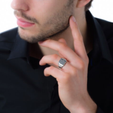 Chevalière Sumeyra Argent Blanc - Chevalières Homme | Marc Orian