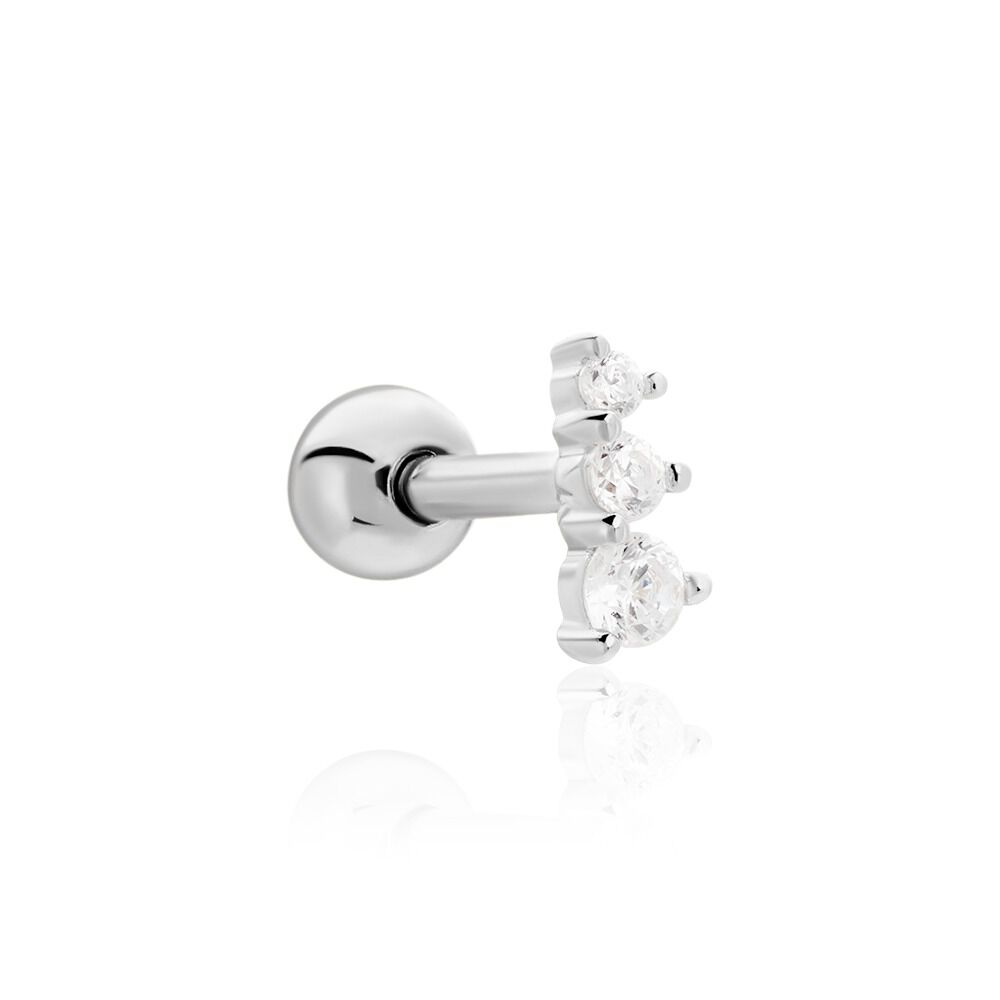 Piercing D'oreille Unitaire Delphie Argent Blanc Oxyde De Zirconium - Piercings d'oreilles Femme | Marc Orian