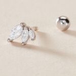 Piercing D'oreille Unitaire Verona Argent Blanc Oxyde De Zirconium - Piercings d'oreilles Femme | Marc Orian