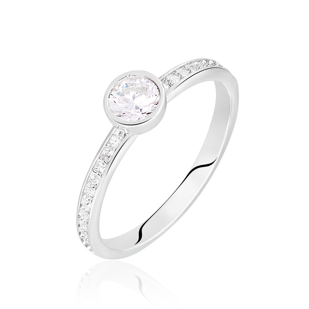 Bague Solitaire Mathylda Argent Blanc Oxyde De Zirconium - Solitaires Femme | Marc Orian