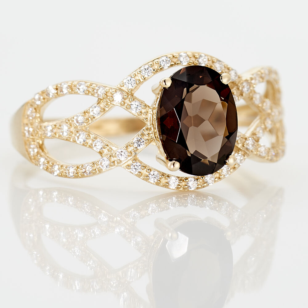 Bague Tina Or Jaune Quartz Et Oxyde De Zirconium - Bagues avec pierre Femme | Marc Orian