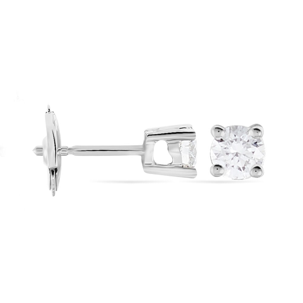Boucles D'oreilles Puces Victoria Or Blanc Diamant - Puces Femme | Marc Orian
