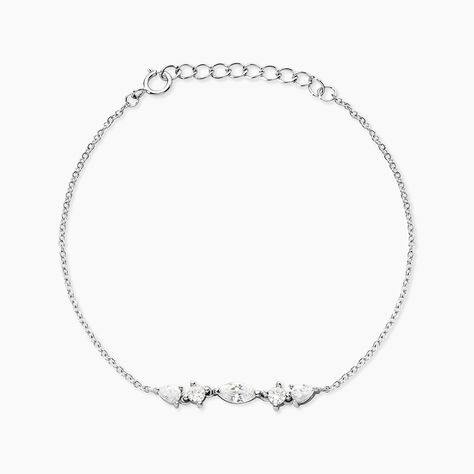 Bracelet Mascaret Argent Blanc Oxyde De Zirconium - Bracelets fantaisie Femme | Marc Orian