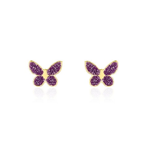 Boucles D'oreilles Puces Silia Papillon Or Jaune - Puces Enfant | Marc Orian