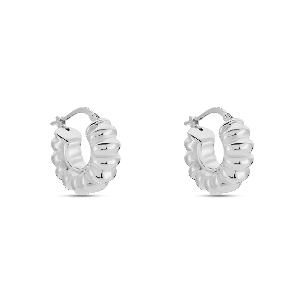 Cr&eacute;oles Arie Argent Blanc - Cr&eacute;oles Femme | Marc Orian